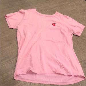 Medium Pink T shirt with Cherries